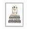 Stupell Industries White, Gray, &#x26; Gold Designer Bookstack with Florals Gray Framed Wall Art